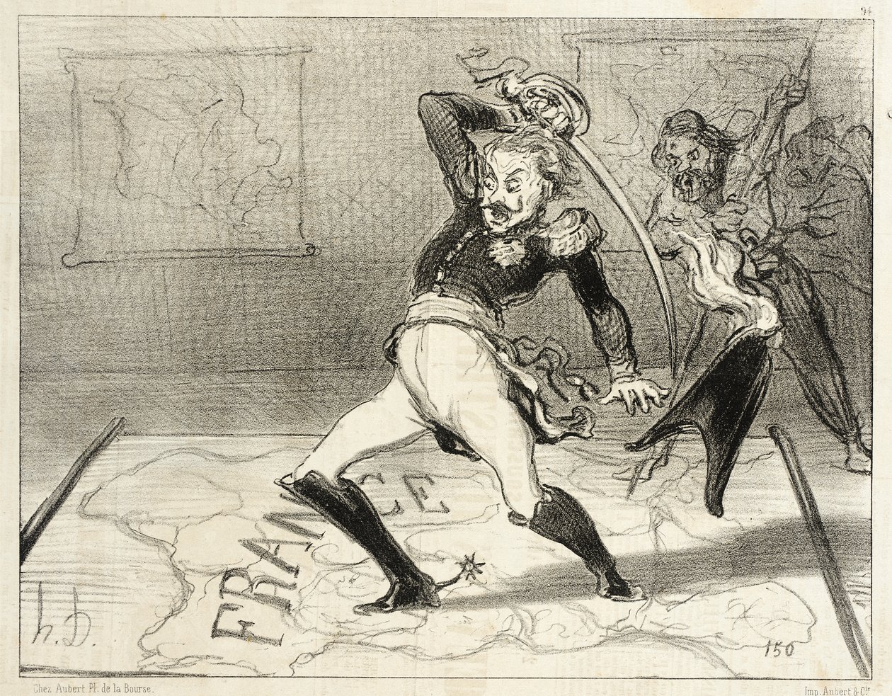 Císař Mikuláš při práci ve své pracovně od Honoré Daumier
