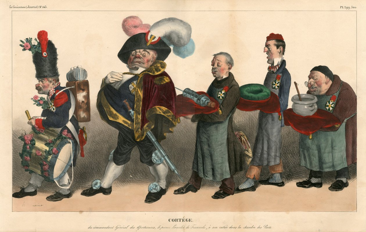 Karikatura (1830) Politická, satirická v barvách od Honoré Daumier