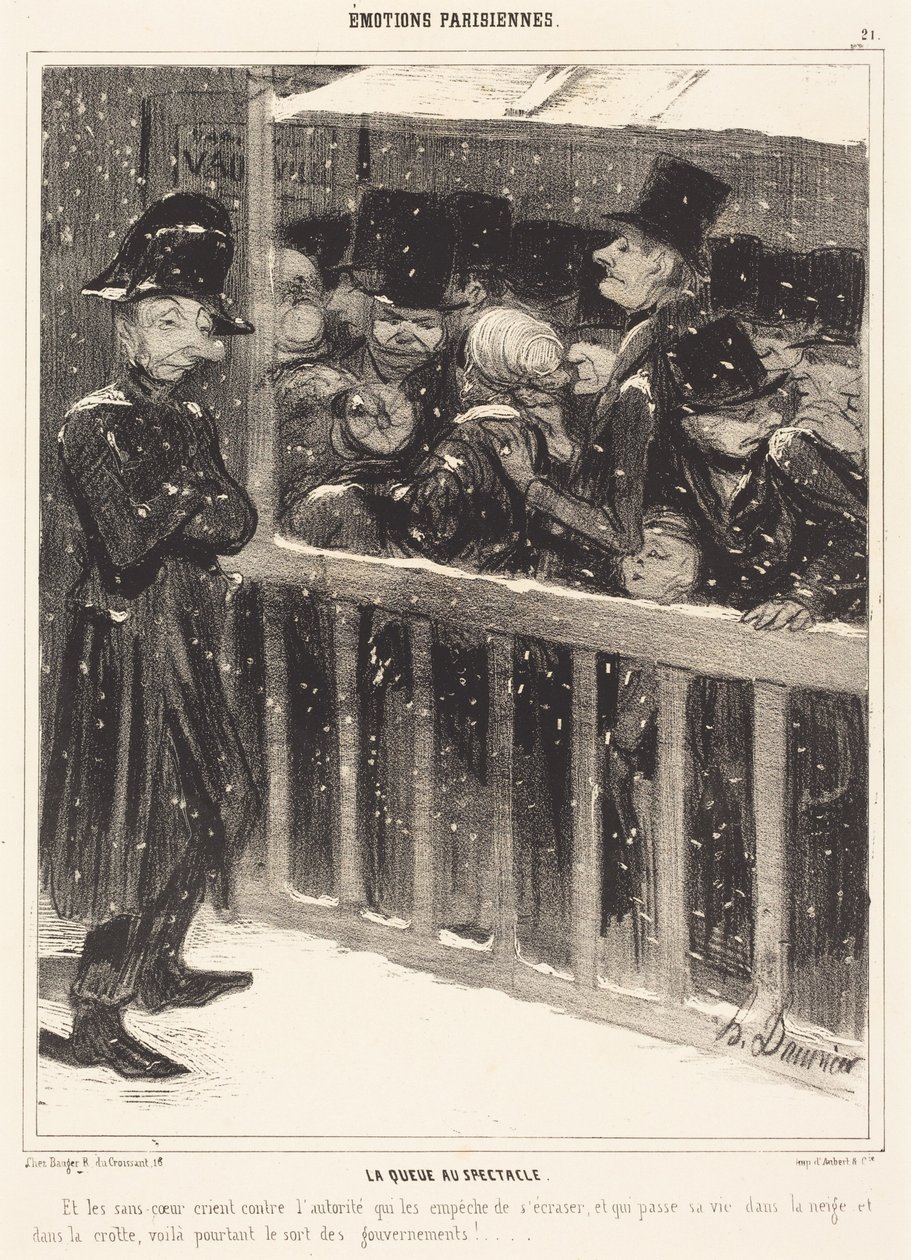Fronta na představení od Honoré Daumier