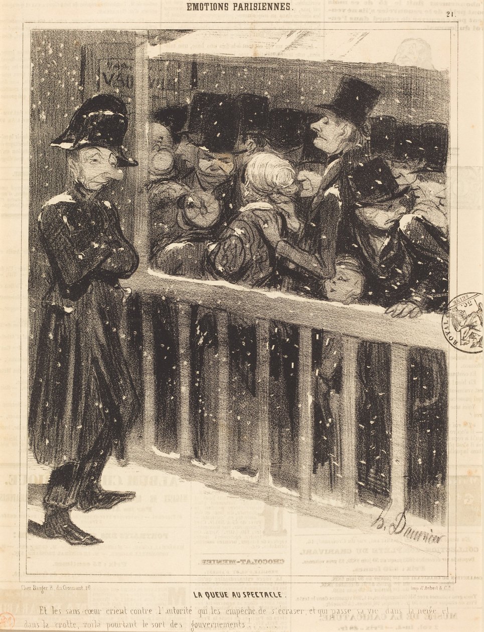 Fronta na představení od Honoré Daumier