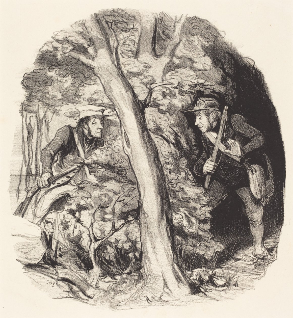 Setkání v lese od Honoré Daumier