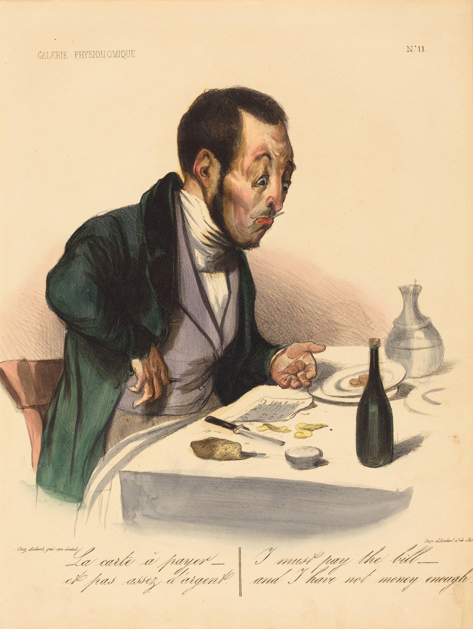 Účet k zaplacení od Honoré Daumier