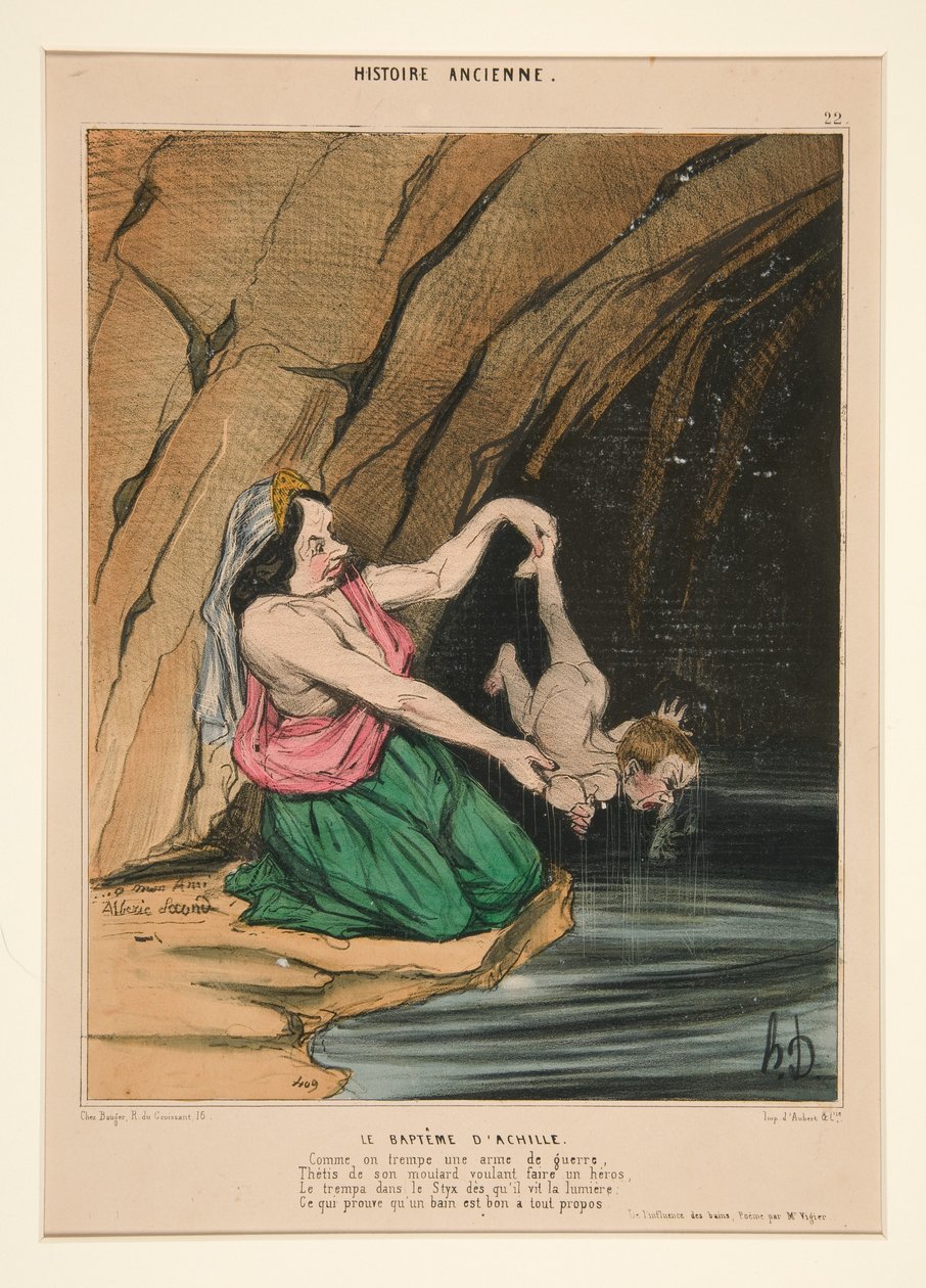 Achilleův křest; z Histoire Ancienne od Honoré Daumier