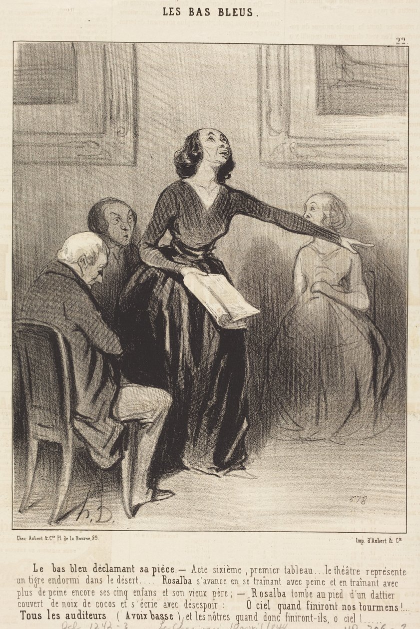 Bas-bleu přednášející svou hru od Honoré Daumier