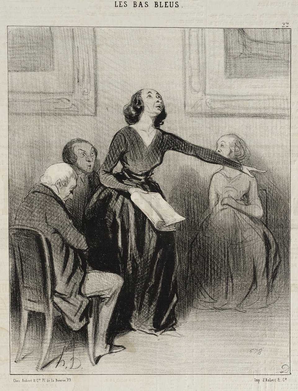Bas-bleu přednášející svou hru od Honoré Daumier