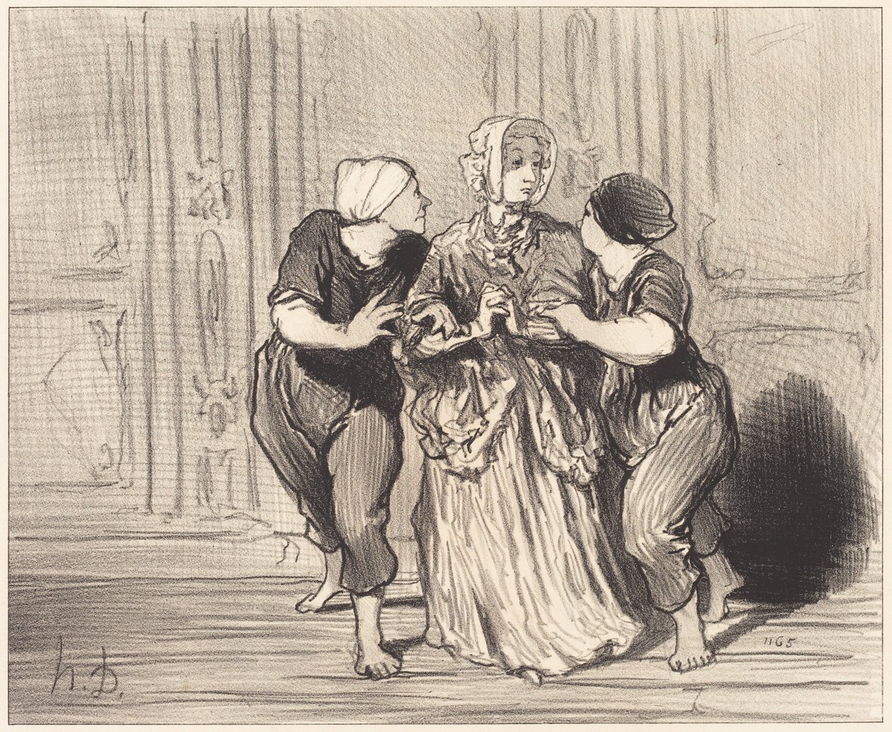 Něžné pohlaví v plavecké škole od Honoré Daumier