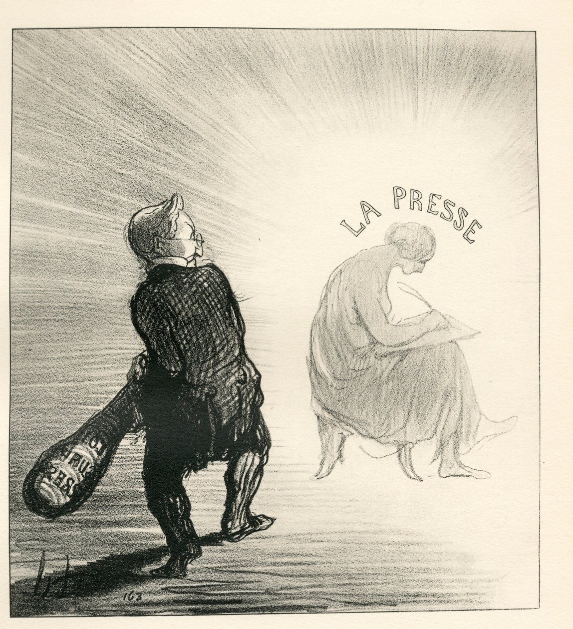Le Charivari, satirický v B & W od Honoré Daumier