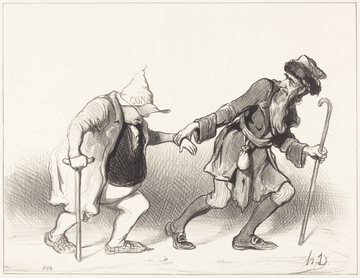 Le Constitutionnel a Věčný Žid od Honoré Daumier