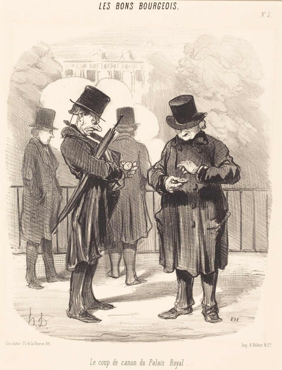 Dělový výstřel z Palais-Royal od Honoré Daumier