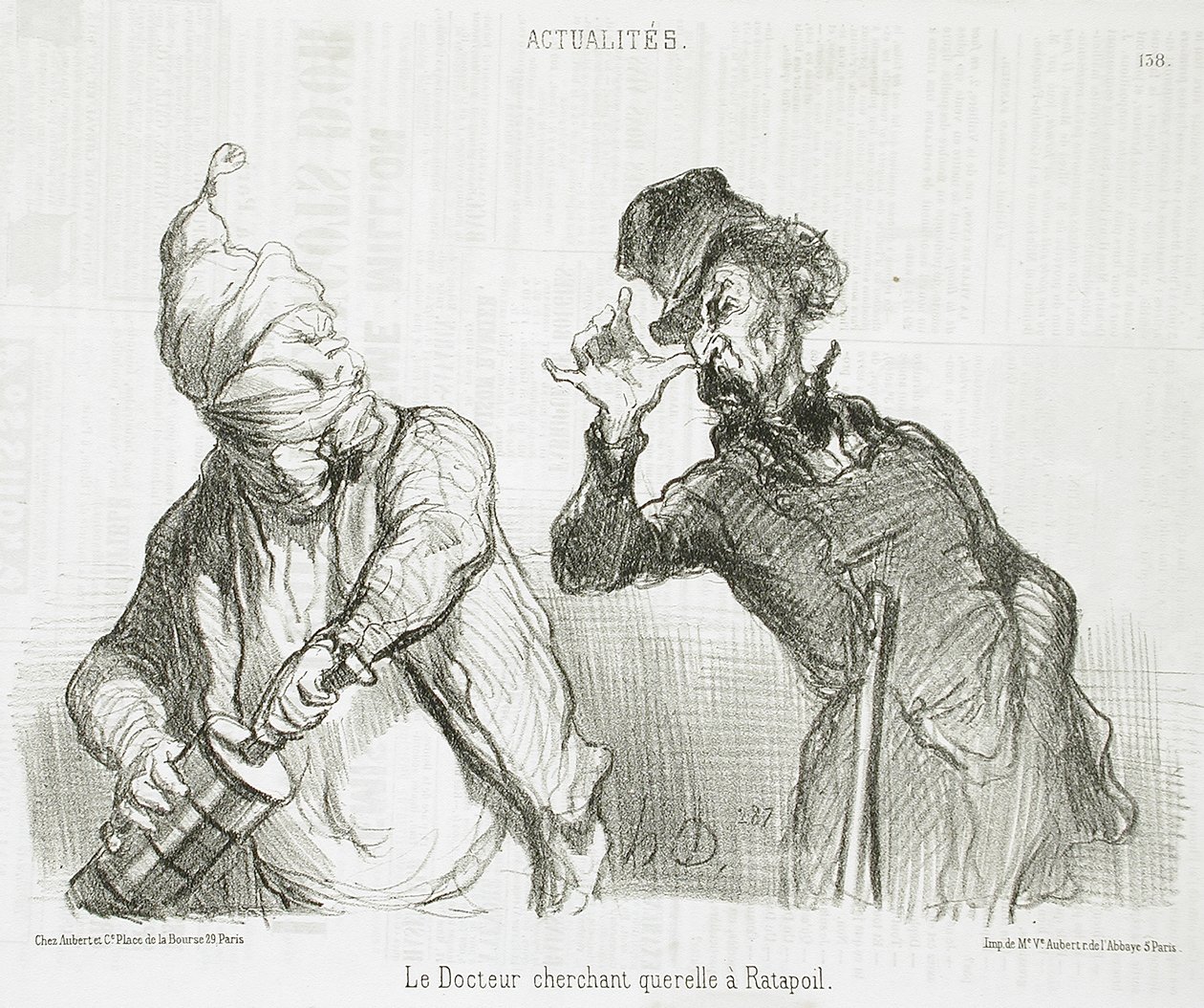 Doktor se hádá s Ratapoilem od Honoré Daumier