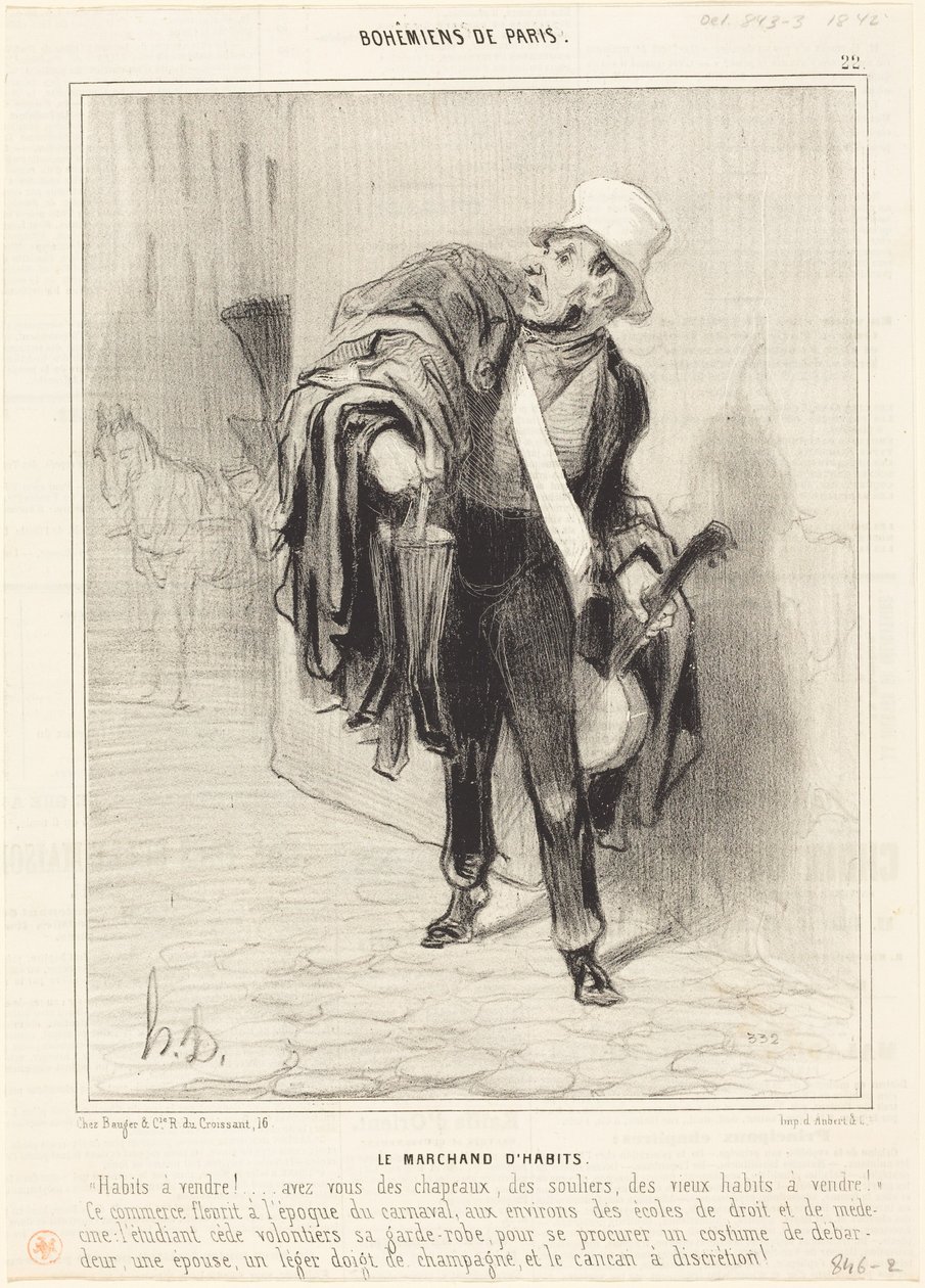 Obchodník s oděvy od Honoré Daumier