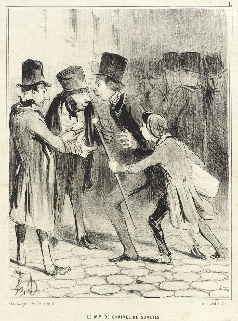 Prodejce bezpečnostních řetězů od Honoré Daumier