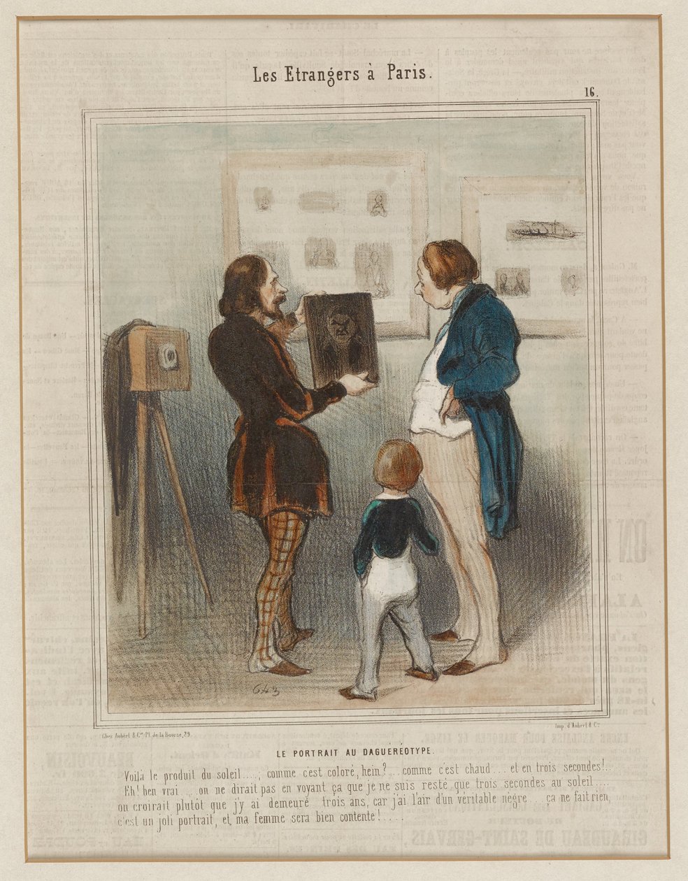 Portrét daguerrotypií. (Cizinci v Paříži č. 16), z Le Charivari od Honoré Daumier