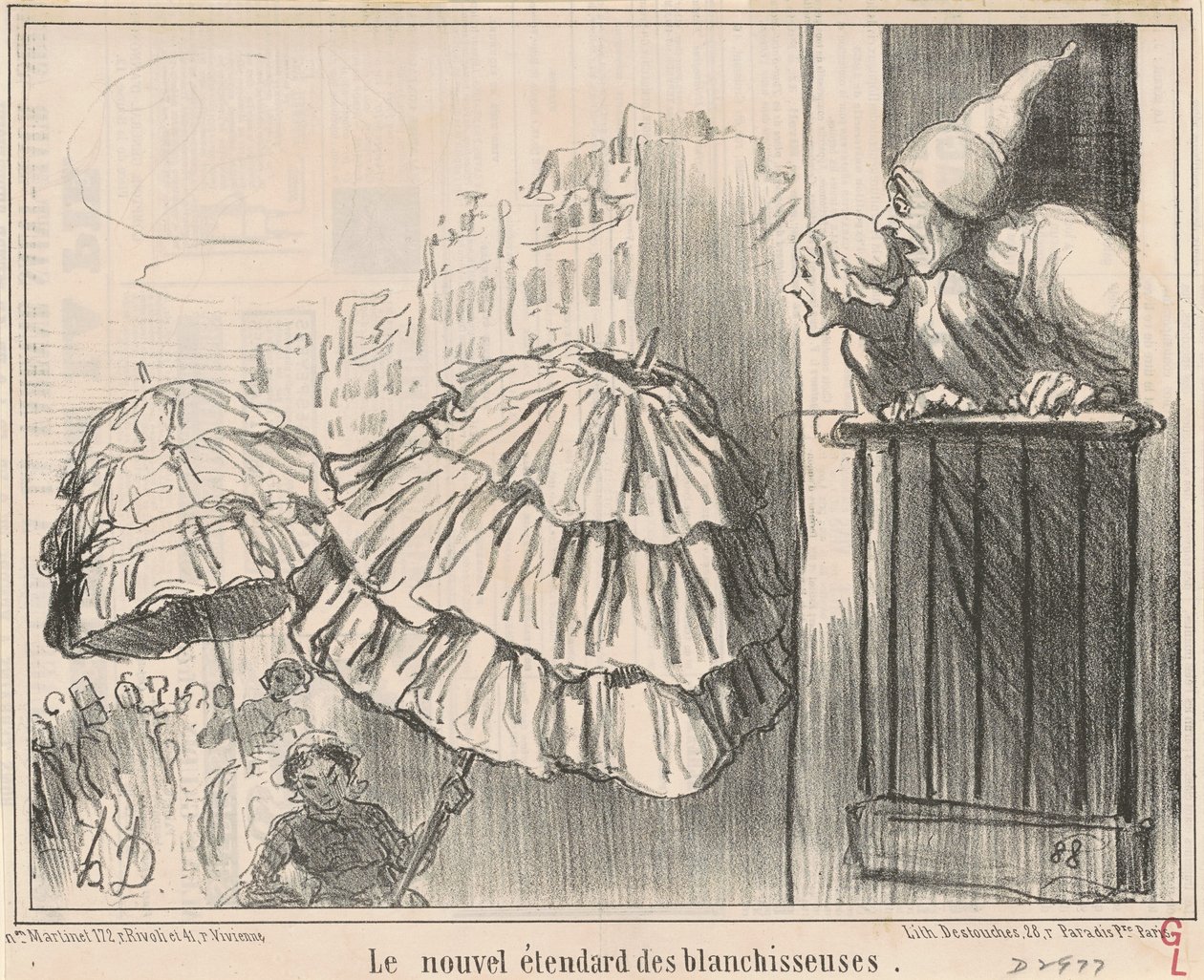 Nový prapor prádelníků od Honoré Daumier