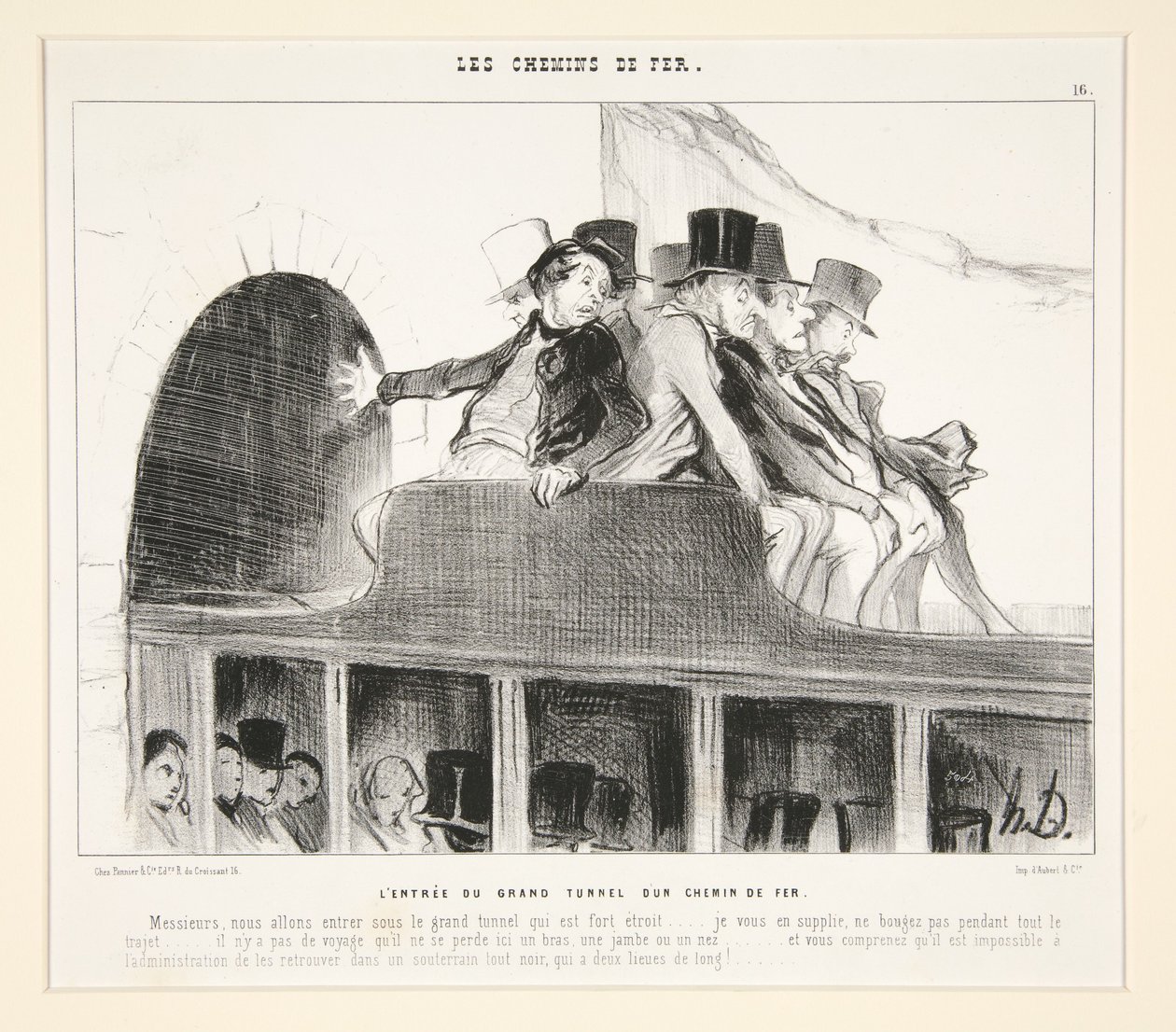 Vstup do velkého železničního tunelu, z „Les Chemins de Fer“, v Le Charivari, 22. března 1844 od Honoré Daumier