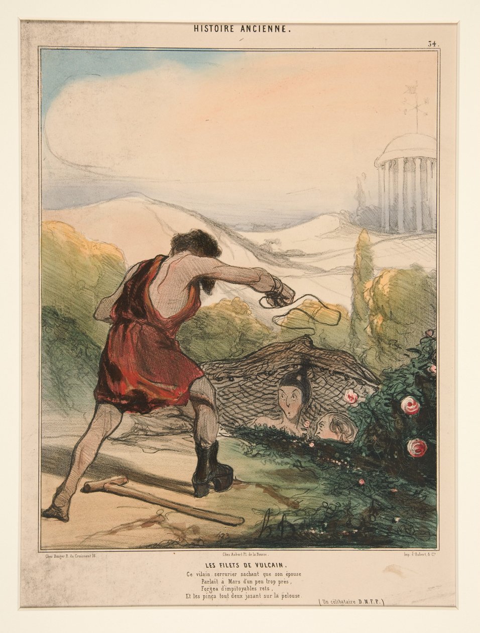 Vulkanovy sítě. Tento ošklivý zámečník, který ví, že jeho manželka... z Histoire Ancienne od Honoré Daumier