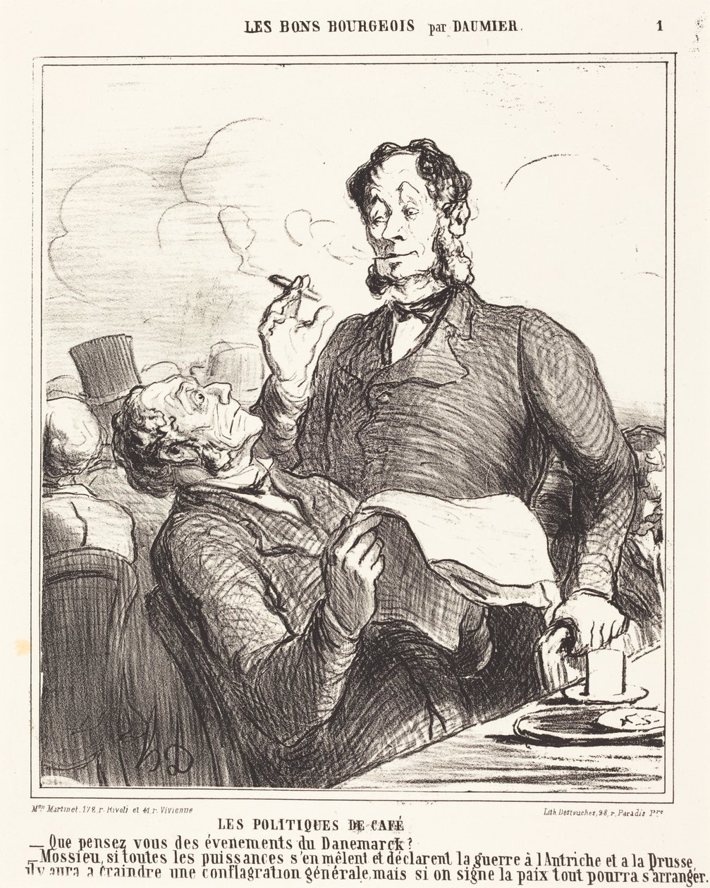 Kavárenští politici od Honoré Daumier