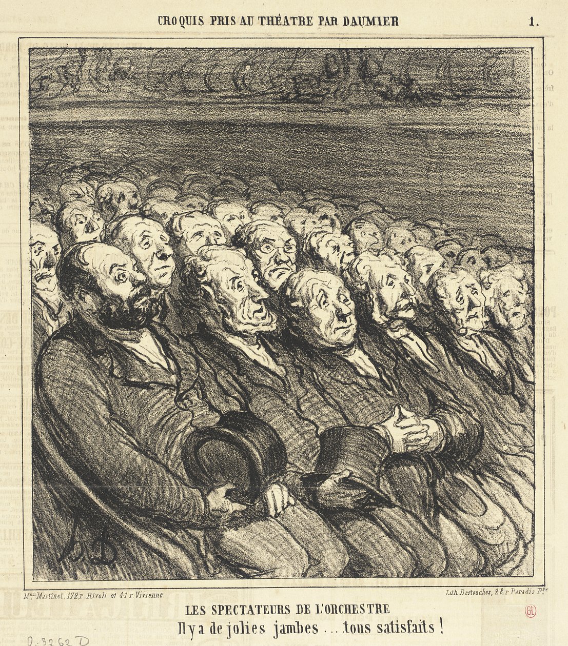 Diváci orchestru od Honoré Daumier