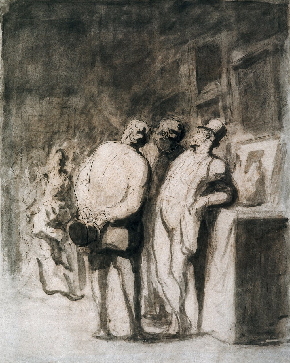 Tři fajnšmekři. Kresba Honore Daumiera (1808-1879), francouzské umění, realismus 19. století. Art Institute of Chicago (USA). od Honoré Daumier