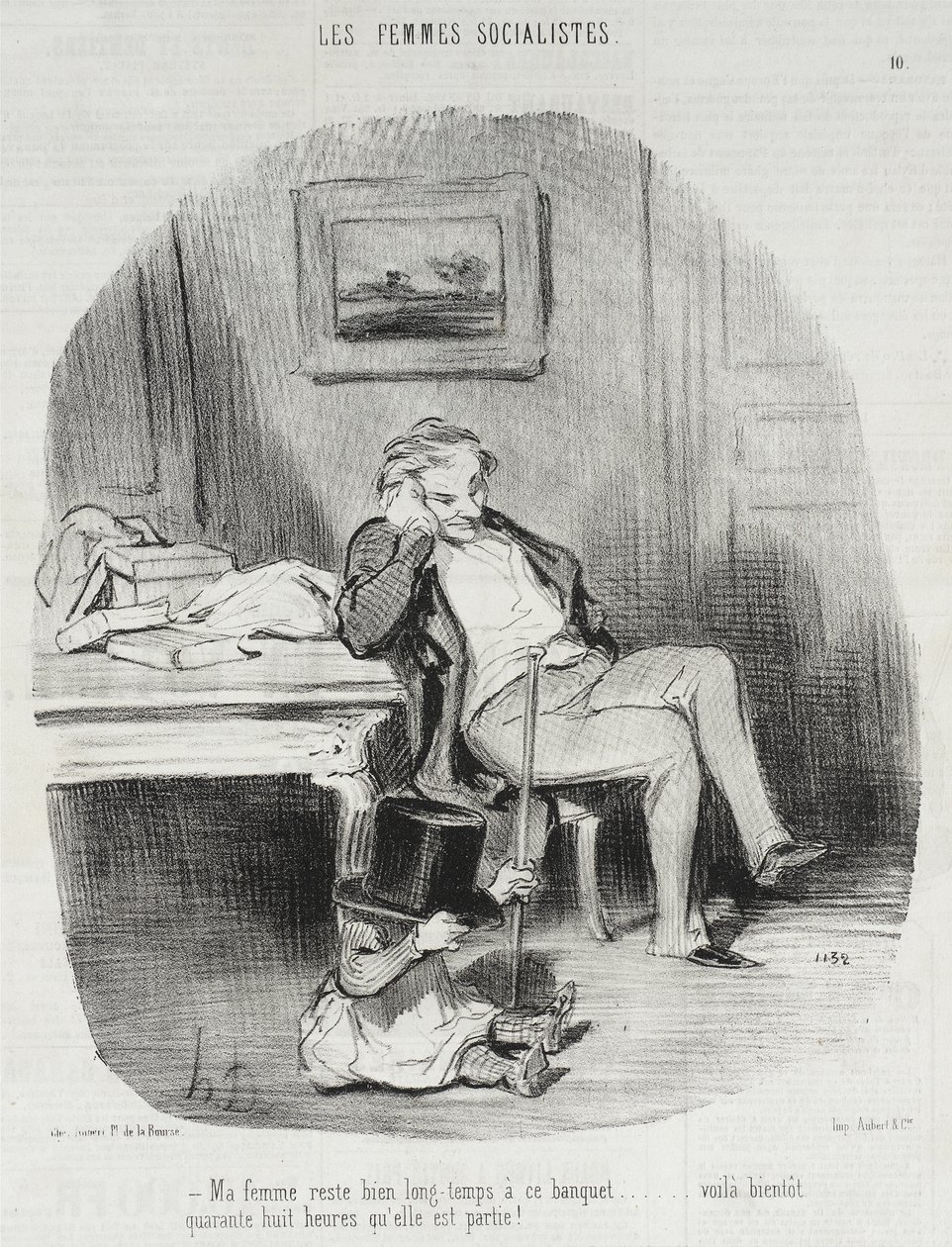 Má žena zůstává na tomto banketu velmi dlouho... od Honoré Daumier