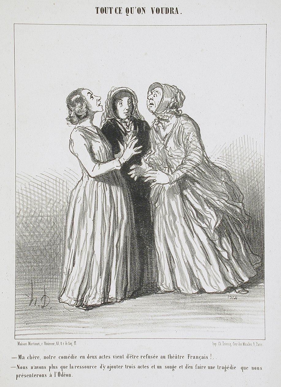 Milá moje, naši komedii ve dvou dějstvích právě odmítli v Théâtre Français!... od Honoré Daumier