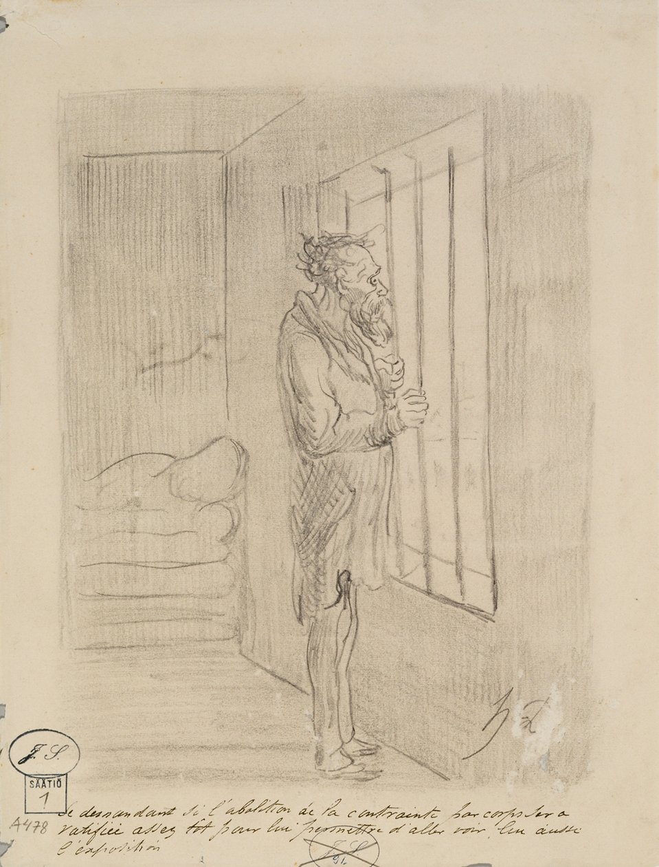Muž pod zámkem od Honoré Daumier