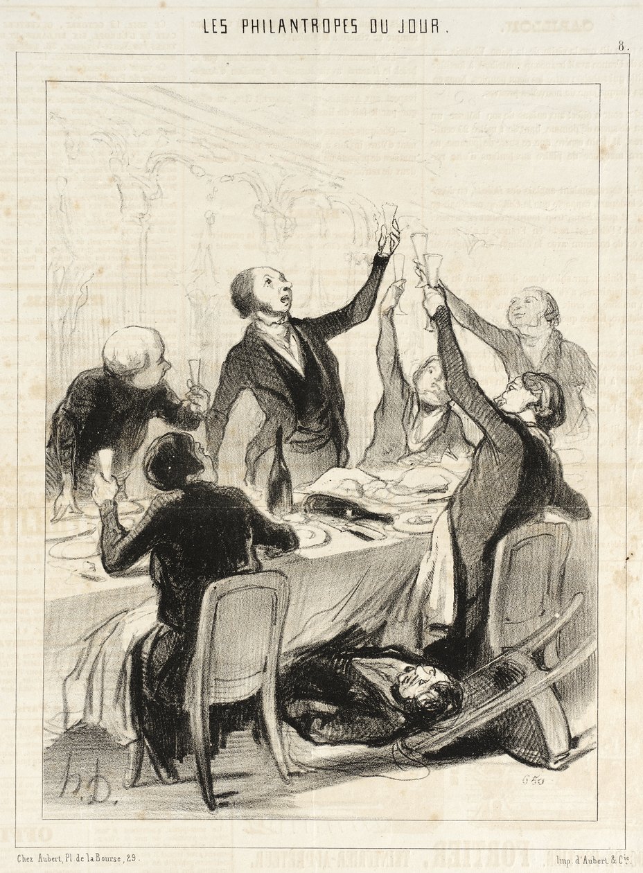 Pánové... zbývá nám ještě pronést 43. přípitek na Společnost střídmosti... od Honoré Daumier