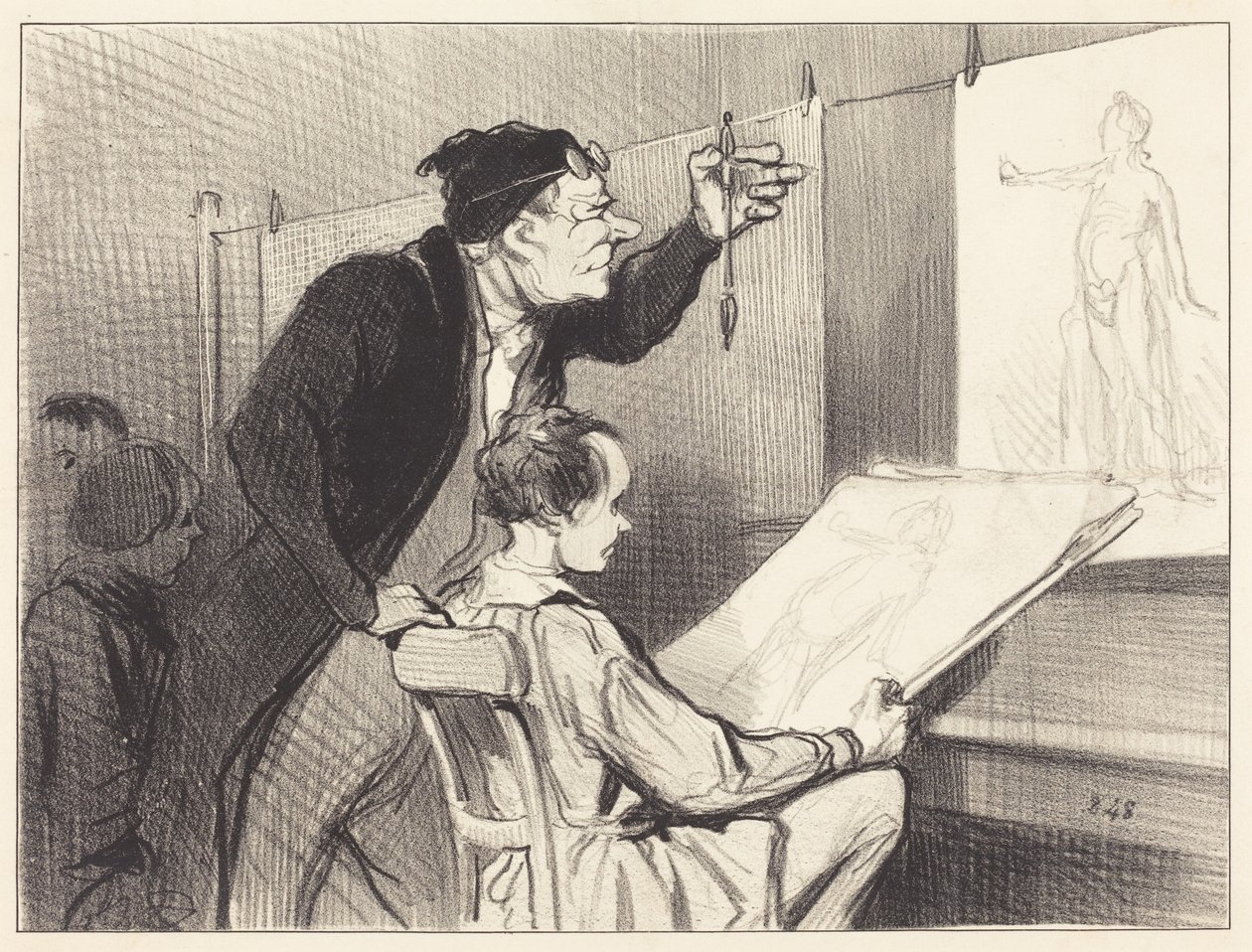 Náročný a delikátní úkol učitele výtvarné výchovy... od Honoré Daumier