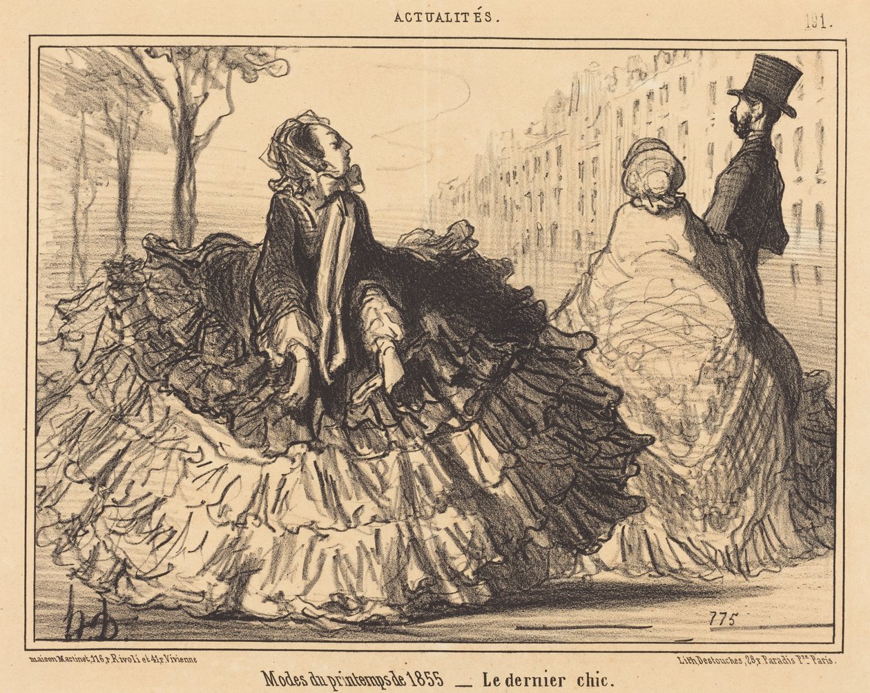 Jarní móda roku 1855 od Honoré Daumier