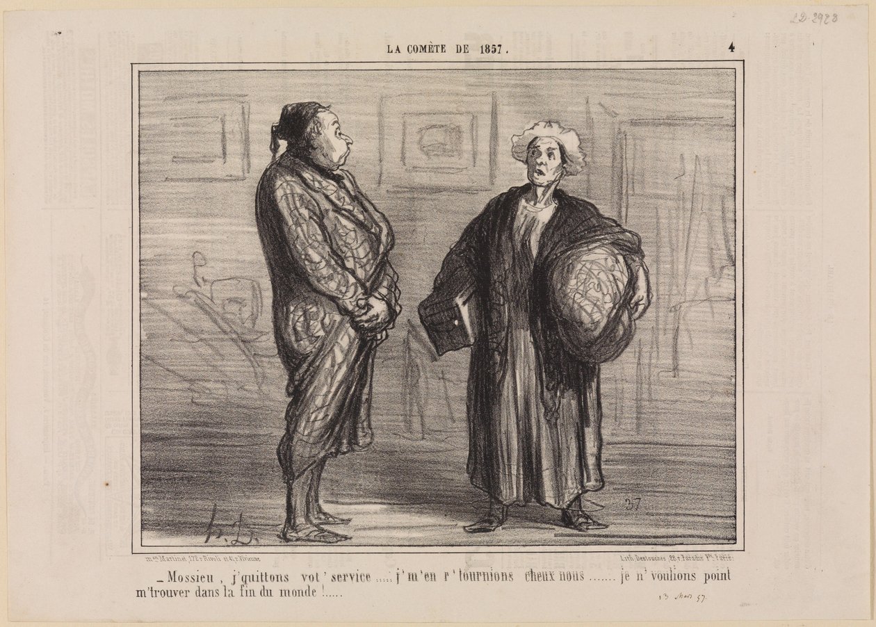 Pane, opouštíme vaše služby... (Kometa z roku 1857, tabule 4) od Honoré Daumier