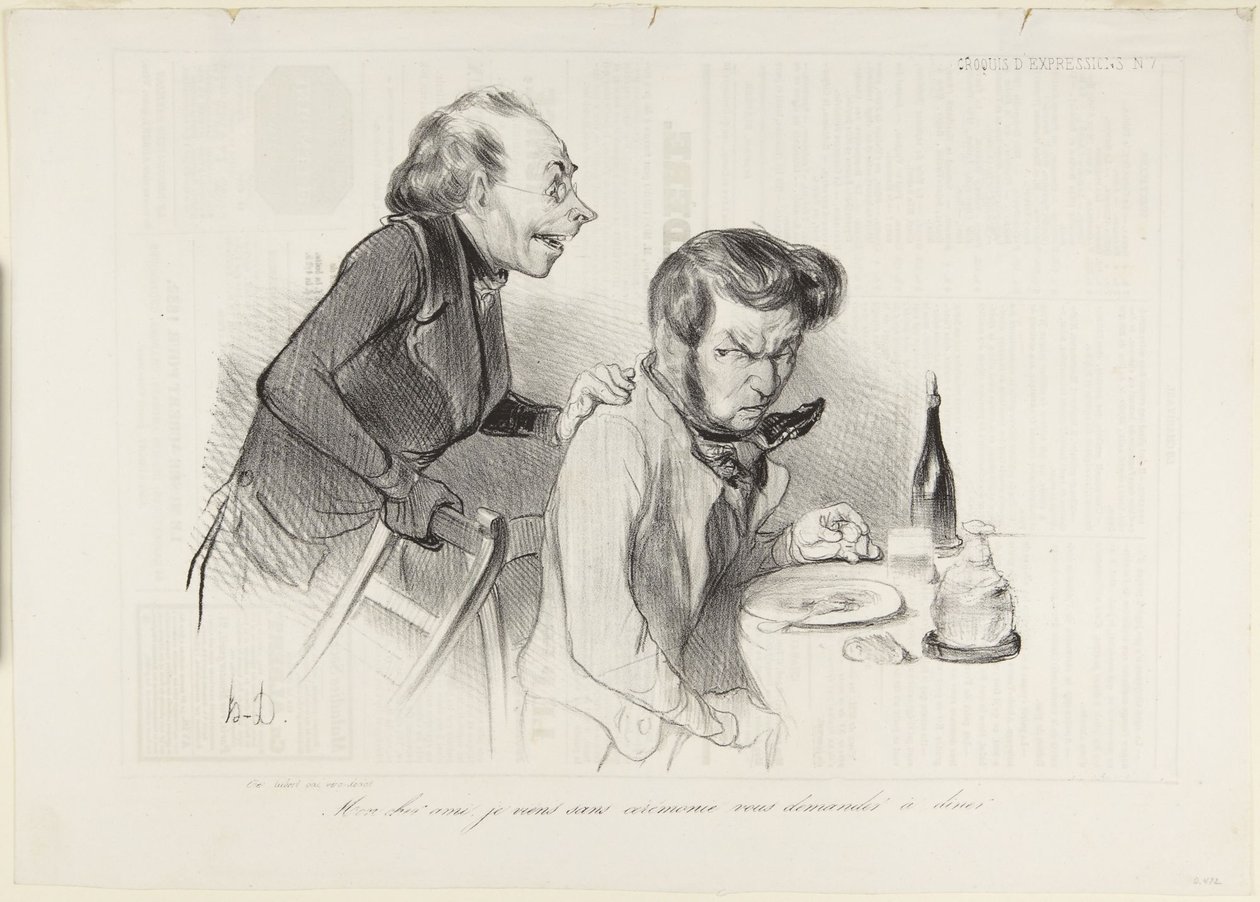 Můj drahý příteli, přicházím bez okolků, abych tě pozval na večeři od Honoré Daumier