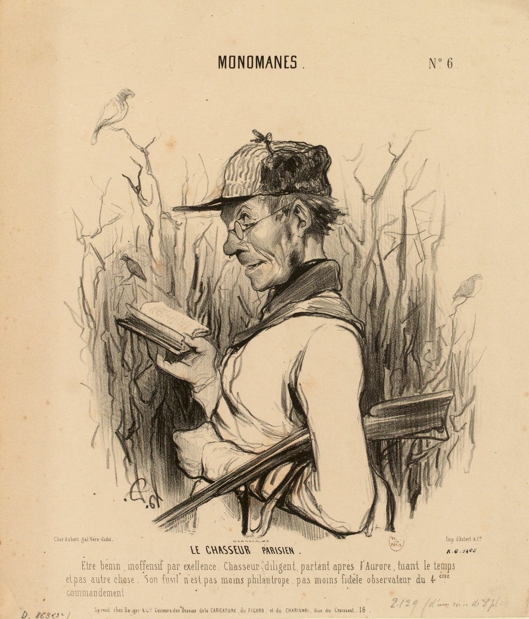 Monomani č. 6: Pařížský lovec. Nanejvýš laskavá, neškodná bytost... od Honoré Daumier