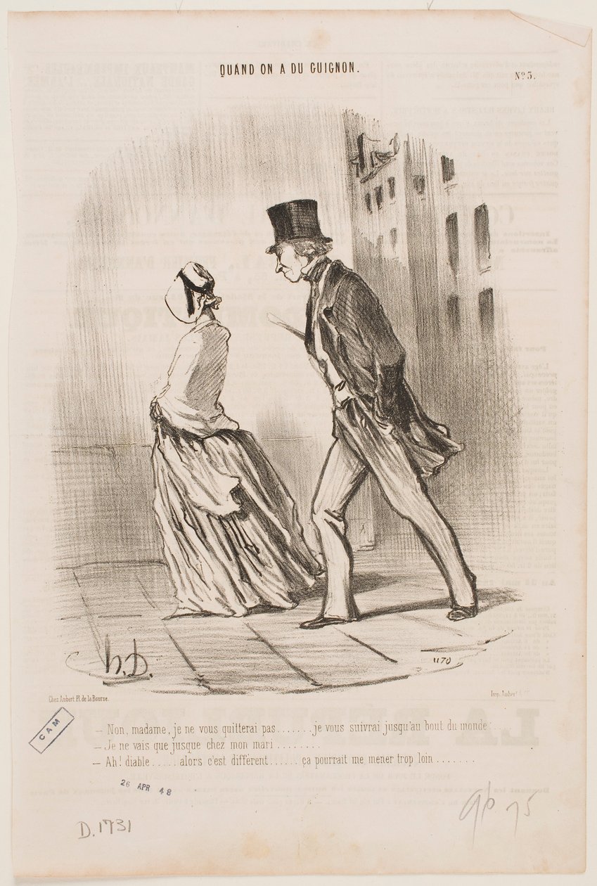 Ne, madam, neopustím vás... Budu vás následovat až na konec světa... od Honoré Daumier