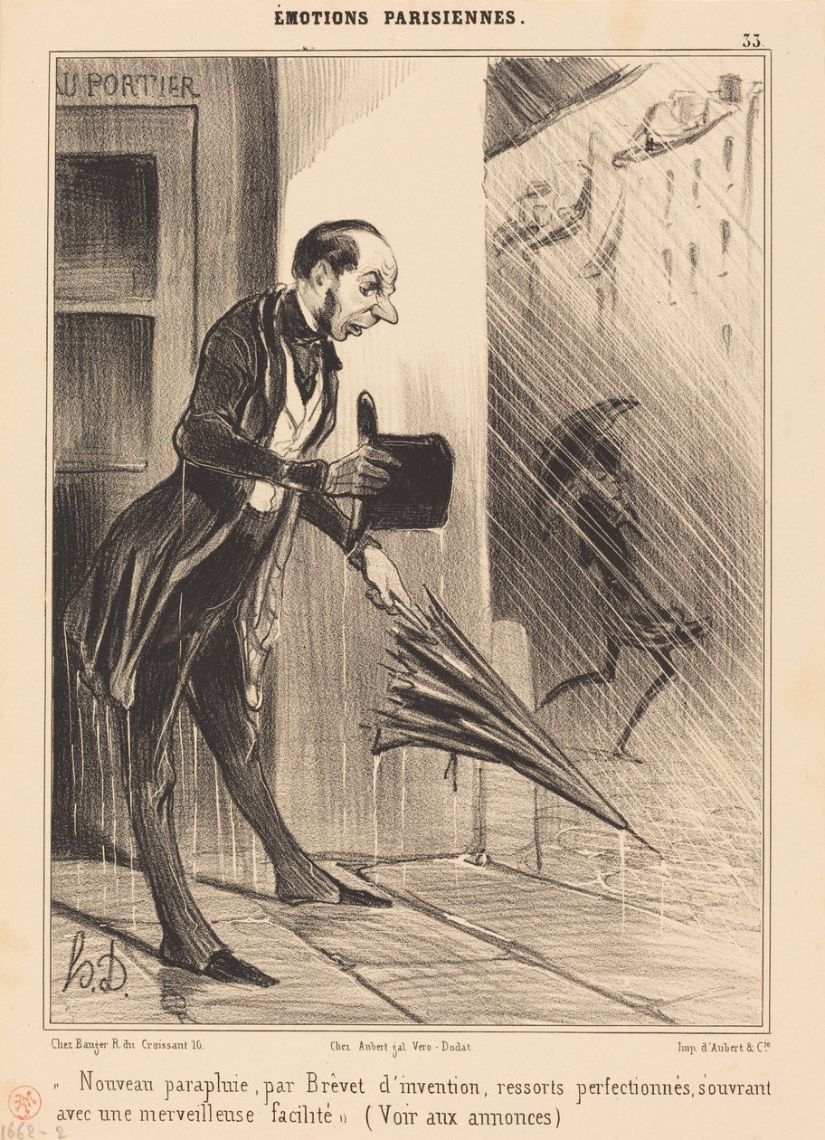 Nový deštník, od firmy Brevet... od Honoré Daumier