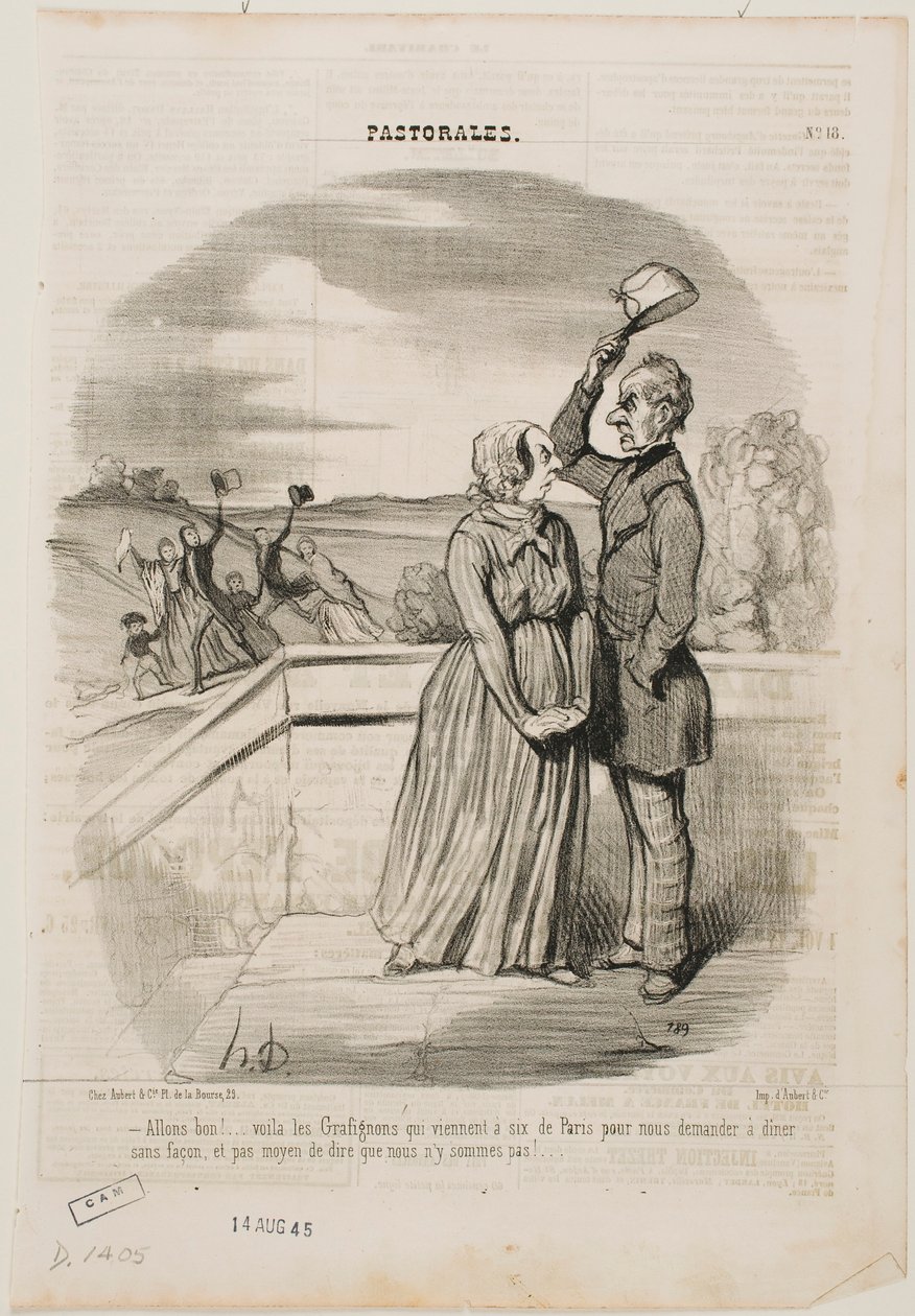 Ach ne, podívejte, Grafignonovi právě přijeli z Paříže, všech šest,... od Honoré Daumier