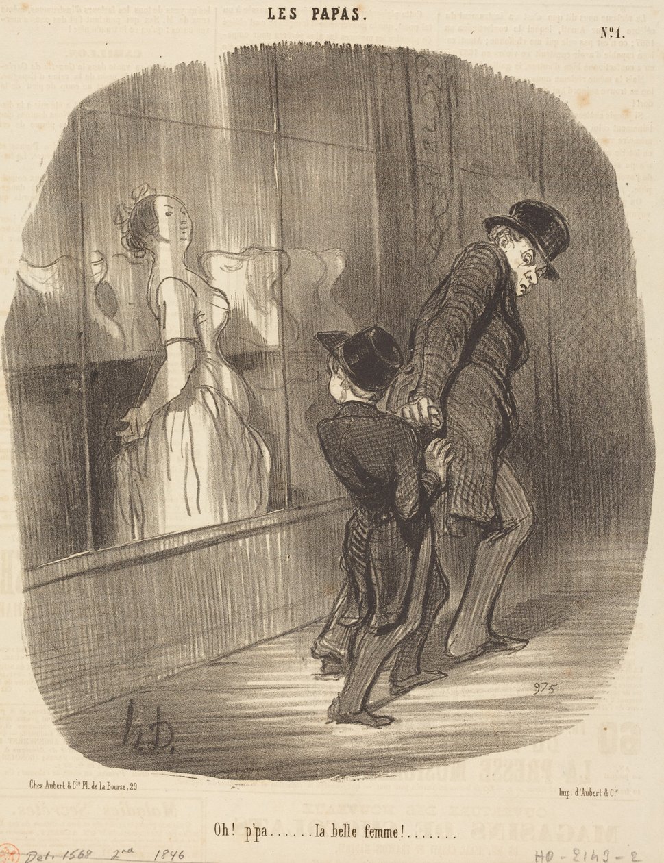 Ach! Tatínku... jaká krásná žena! od Honoré Daumier