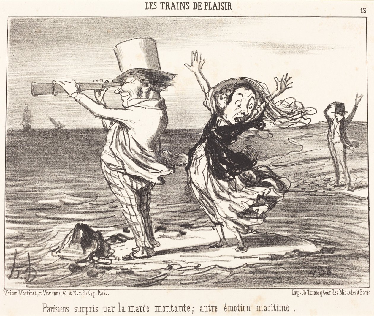 Pařížané překvapení přílivem... od Honoré Daumier
