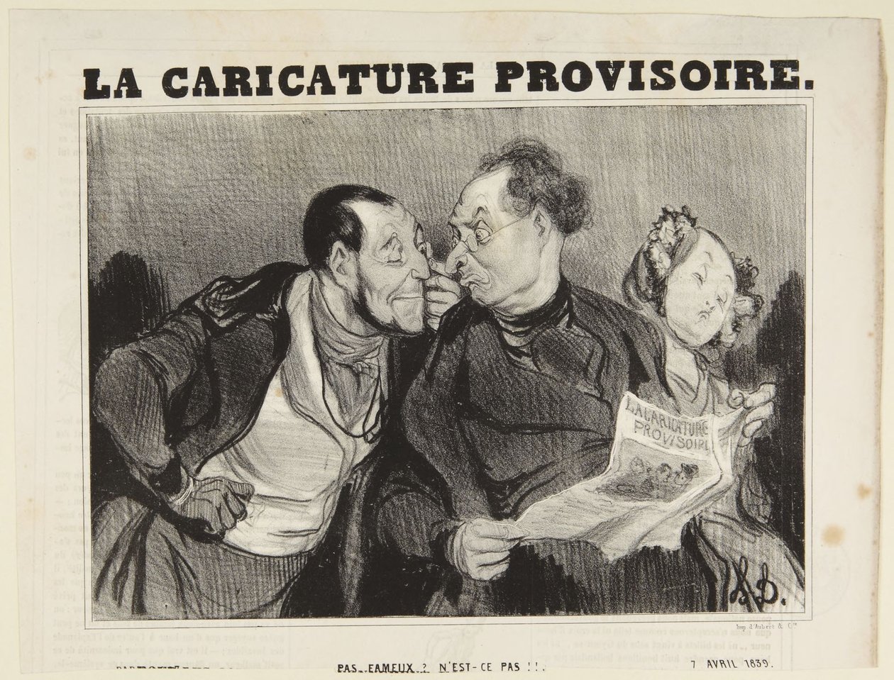 ...Nic moc? Není-liž pravda!, ze série Types Parisiens z La Caricature Provisoire od Honoré Daumier