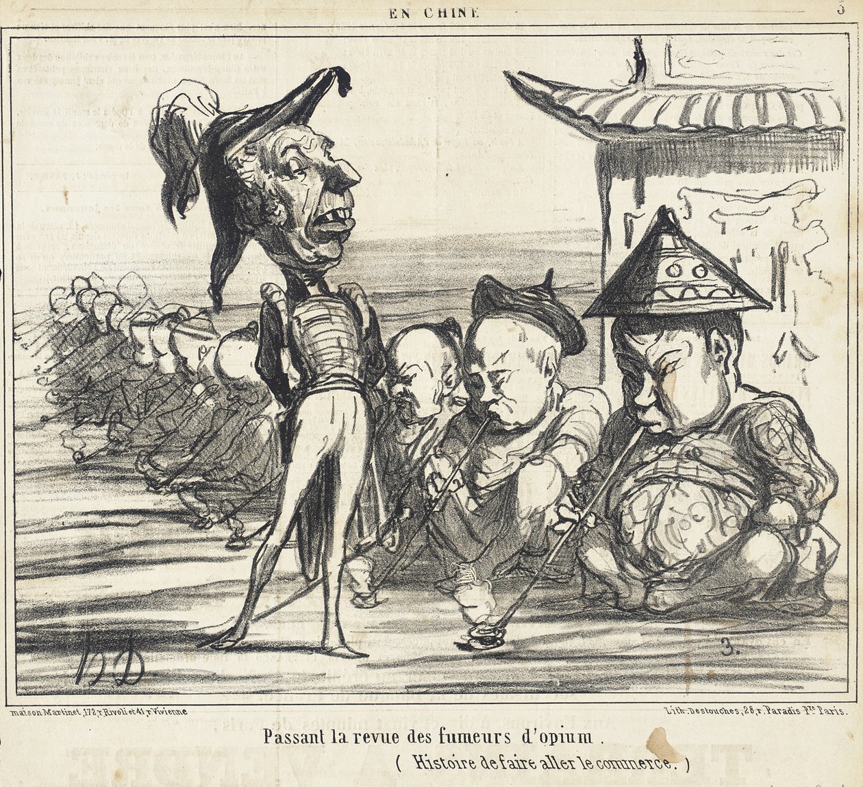 Přehlídka kuřáků opia od Honoré Daumier
