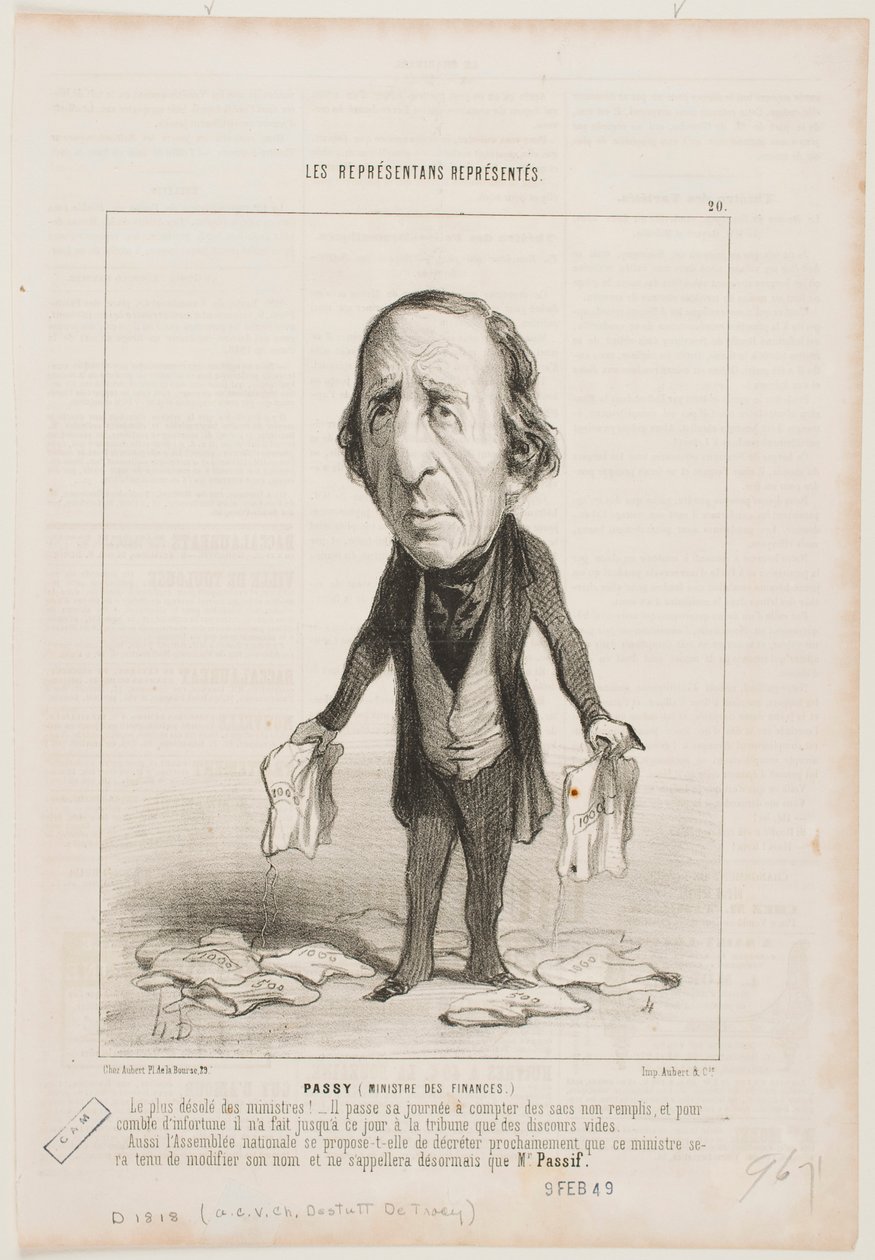 Passy, ministr financí od Honoré Daumier