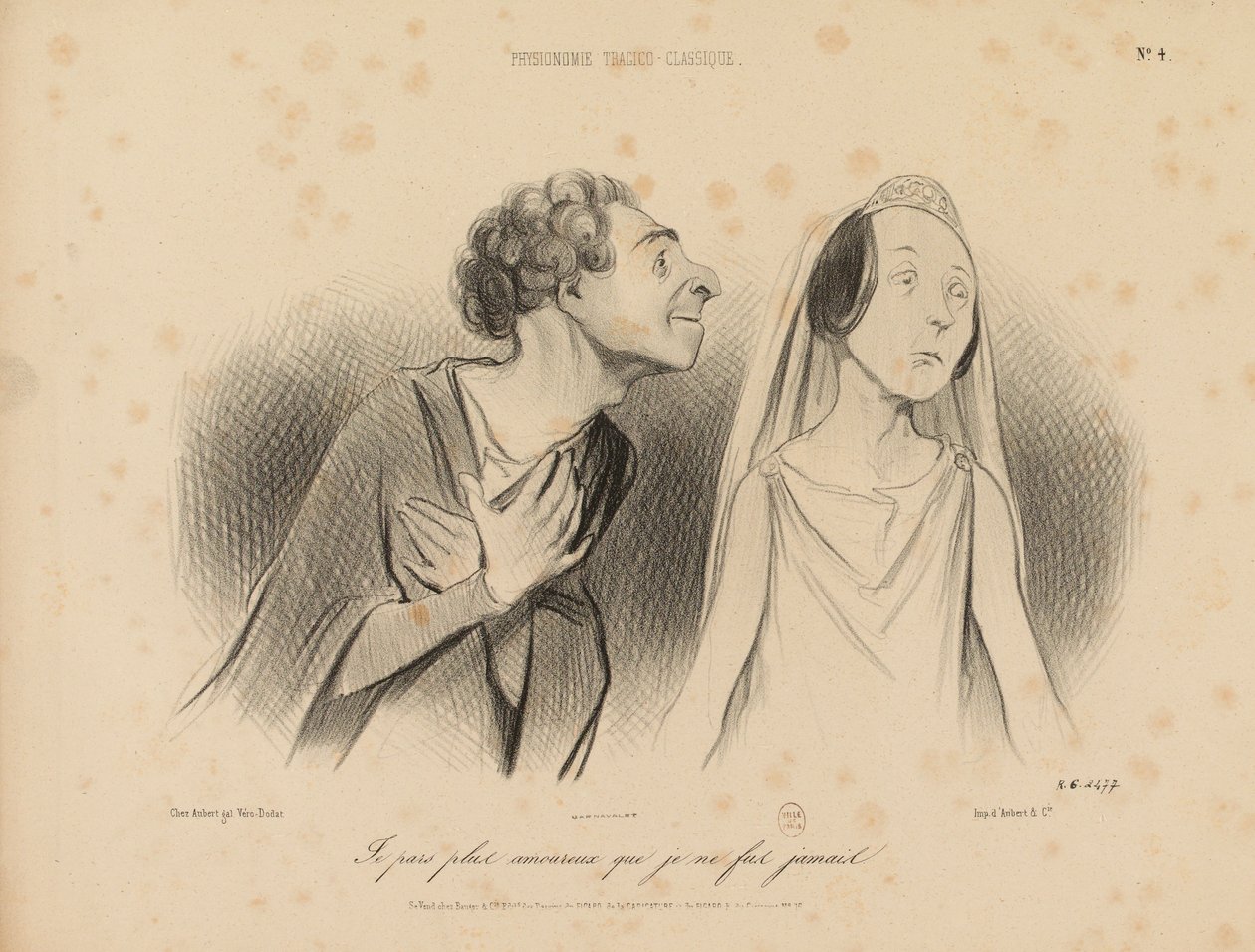 Tragicko-klasické fyziognomie. Odcházím zamilovanější, než jsem kdy byl. Č. 4. od Honoré Daumier