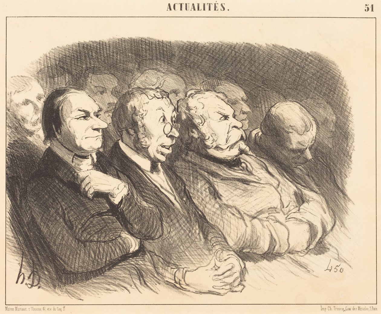 Fyziognomie diváků v Porte Saint-Martin... od Honoré Daumier