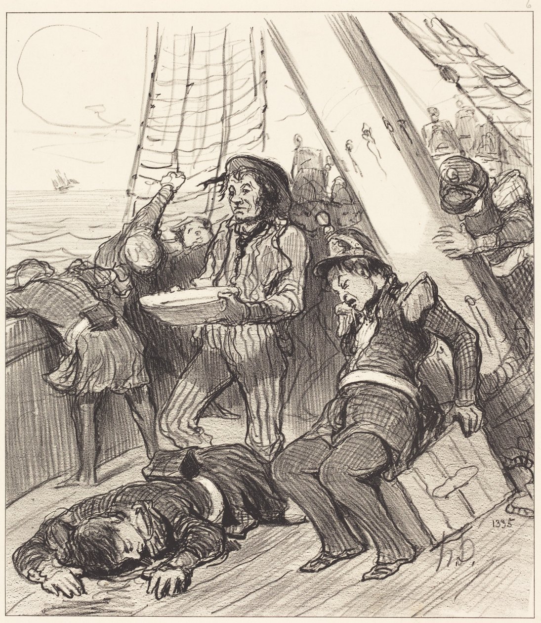 Několik příslušníků Národní gardy, kteří ani nenapadlo... od Honoré Daumier