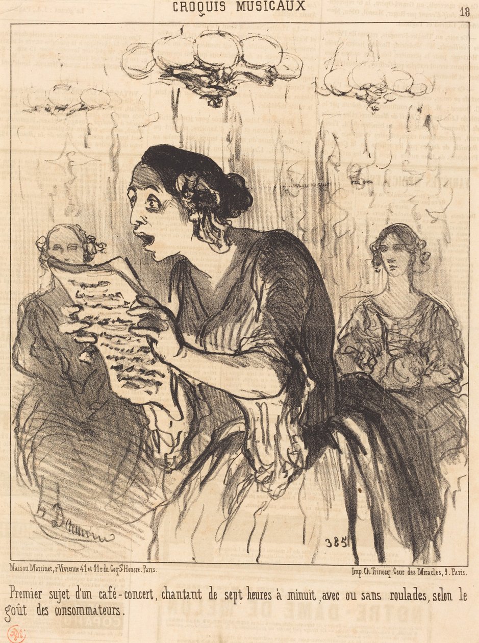 První umělec zpívajícího café-concertu... od Honoré Daumier
