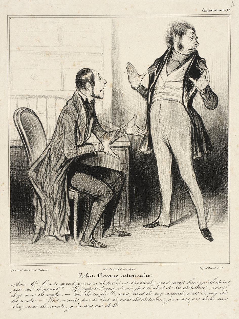 Robert Macaire, akcionář od Honoré Daumier