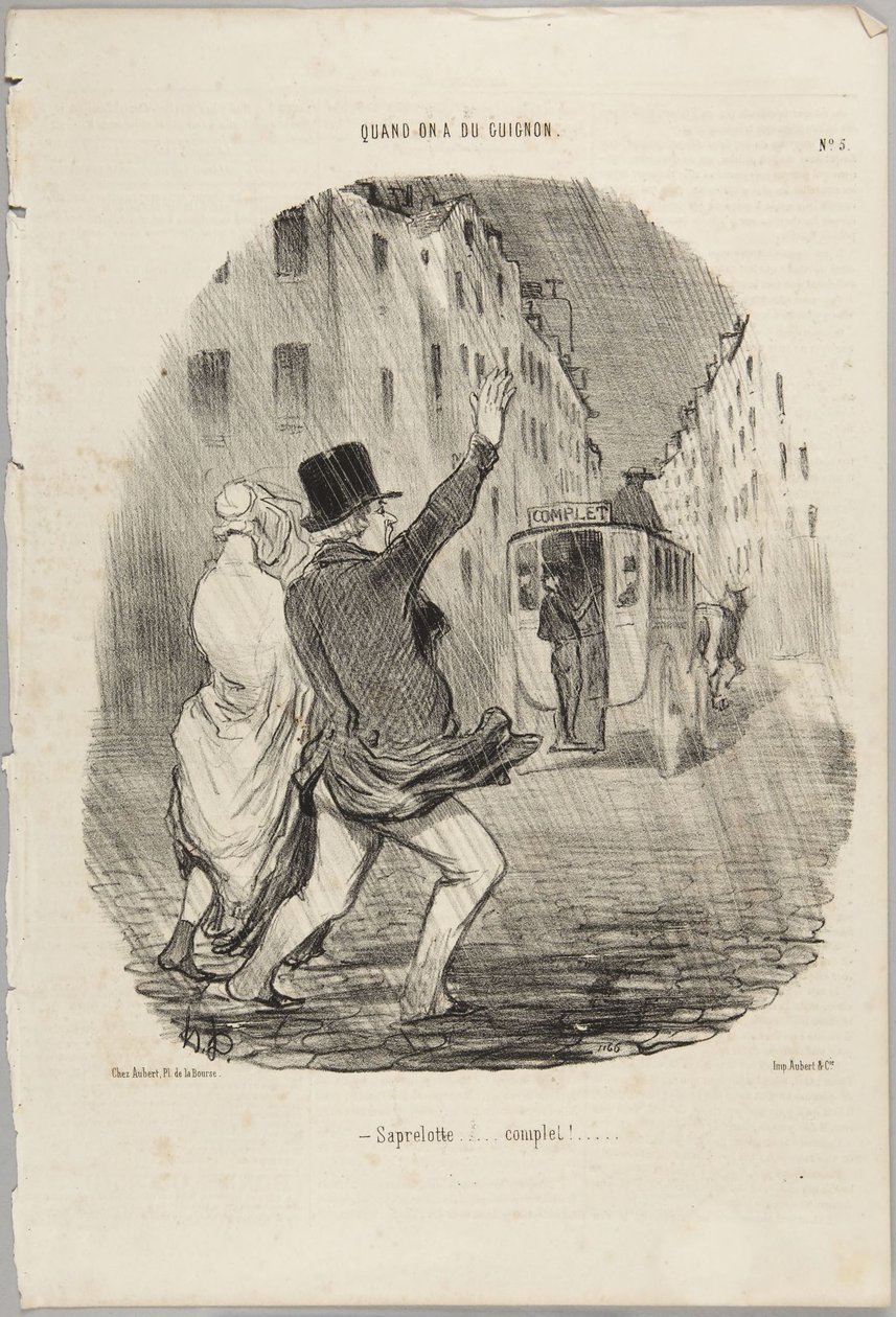 Saprelotte... úplné!, číslo 5 ze série Quand on a du Guignon z Le Charivari od Honoré Daumier