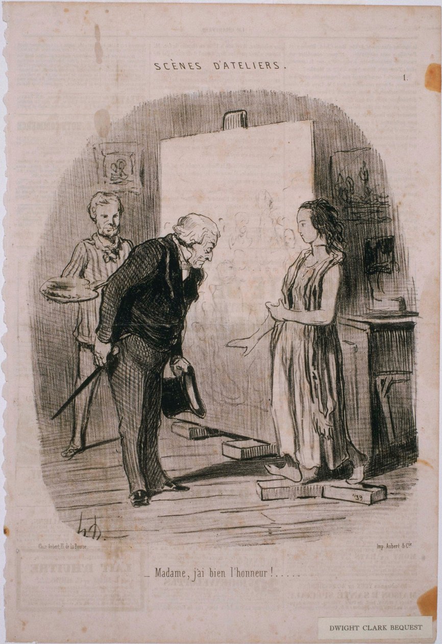 Zákulisí: Paní, je mi velkou ctí!... od Honoré Daumier