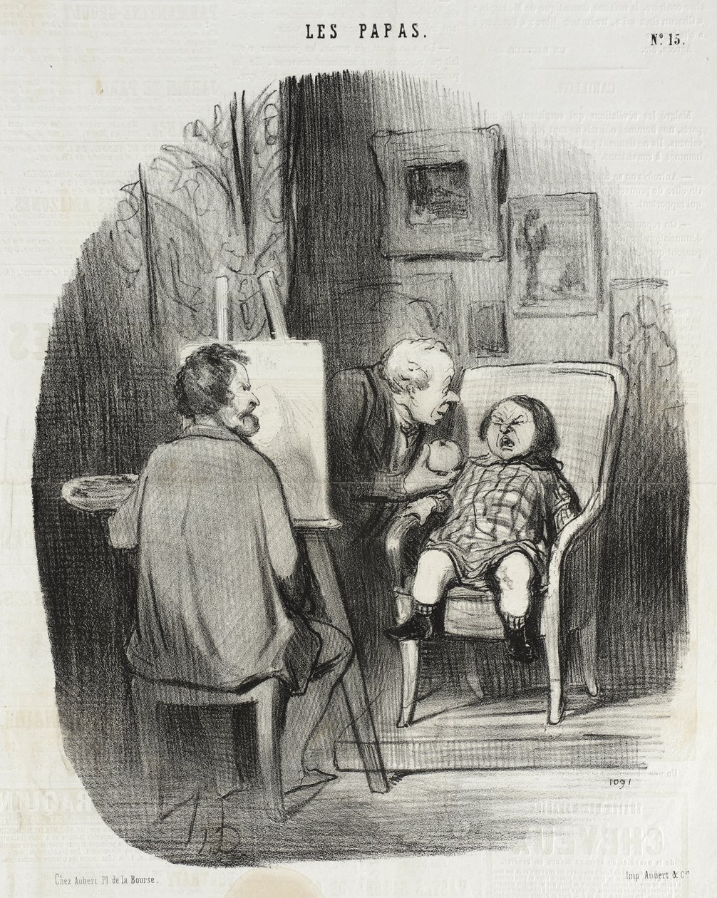 Jediný způsob, jak přimět dítě pózovat s ovocem... od Honoré Daumier