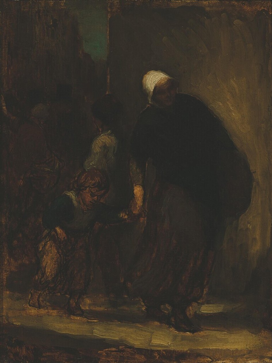 Pouliční scéna, asi 1864 (olej na desce) od Honoré Daumier