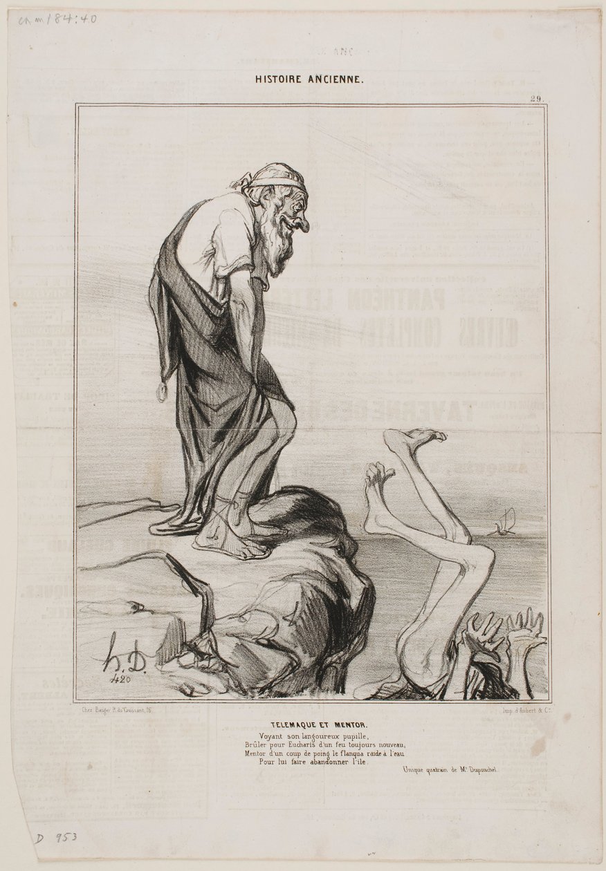 Telemachos a Mentor od Honoré Daumier